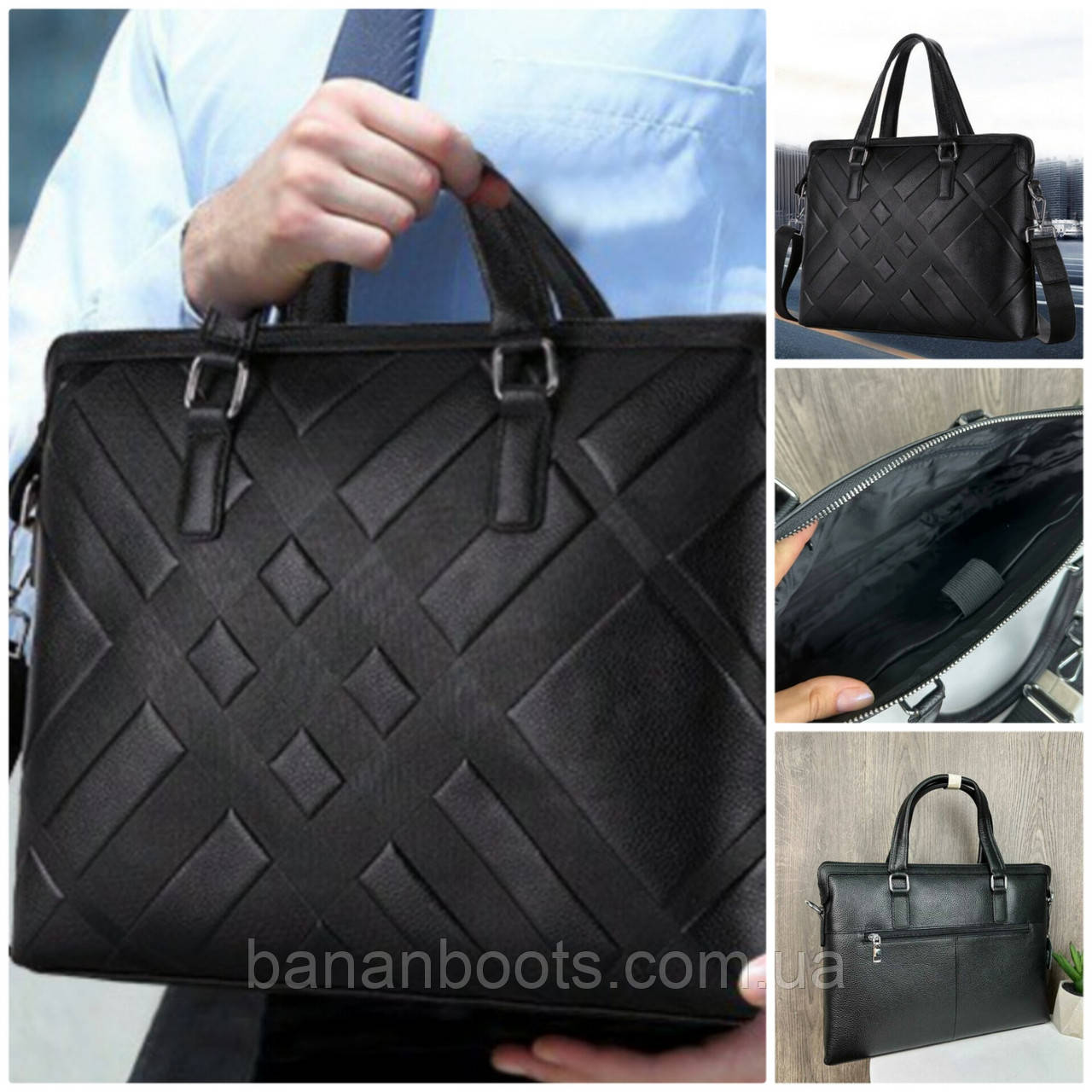 Діловий шкіряний портфель сумка , шкіряна офісна сумка для документів А4