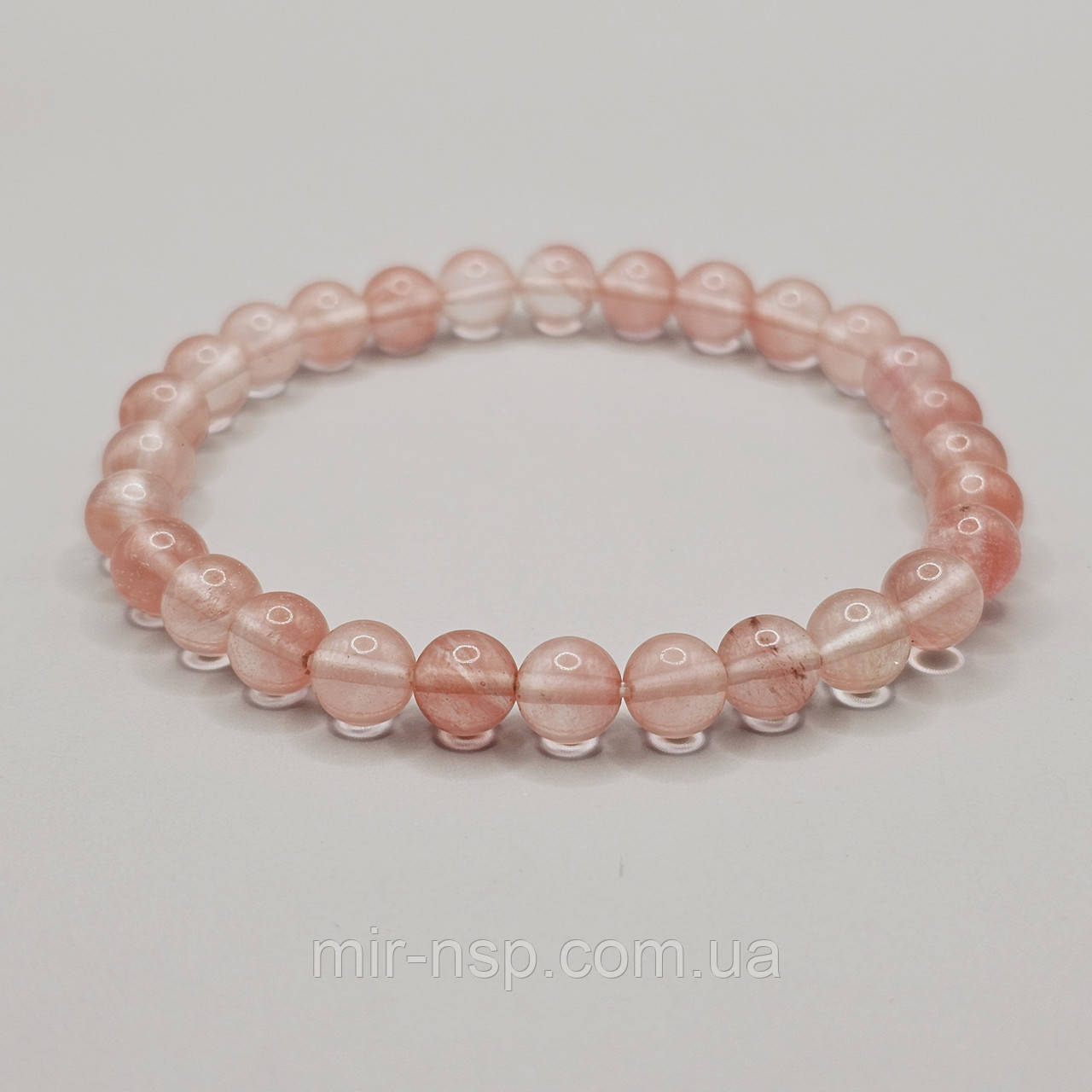 Браслет натуральний кавуновий кварц 6 мм., фото 1