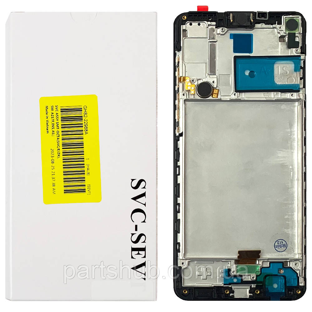 Дисплей (екран) Samsung Galaxy A21s A217F з тачскріном (оригінал OEM SP з рамкою), фото 1