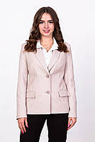Пиджак укороченный женский бежевый костюмная ткань средняя Актуаль 037, 52