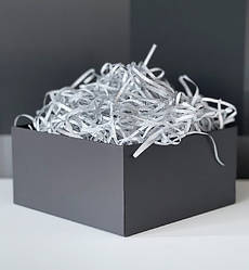 Наповнювач для подарункових коробок (50 г), колір - срібло з блискітками