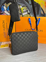 Мужская Сумка Louis Vuitton Trio Messenger Damier Infini s058 хорошее качество