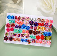 32 пары сережек: комплект комбинированных сережек, украшения для девушек, серьги в виде цветов