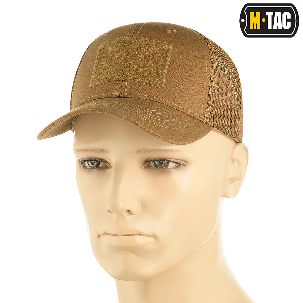Бейсболка тактична з сіткою, M-Tac Rip-Stop Coyote, фото 1