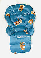 Чохол DavLu до стільчика для годування Сhicco Polly  Progres 5, Relax Ведмежатка на синьому (Ch-n-2-16)