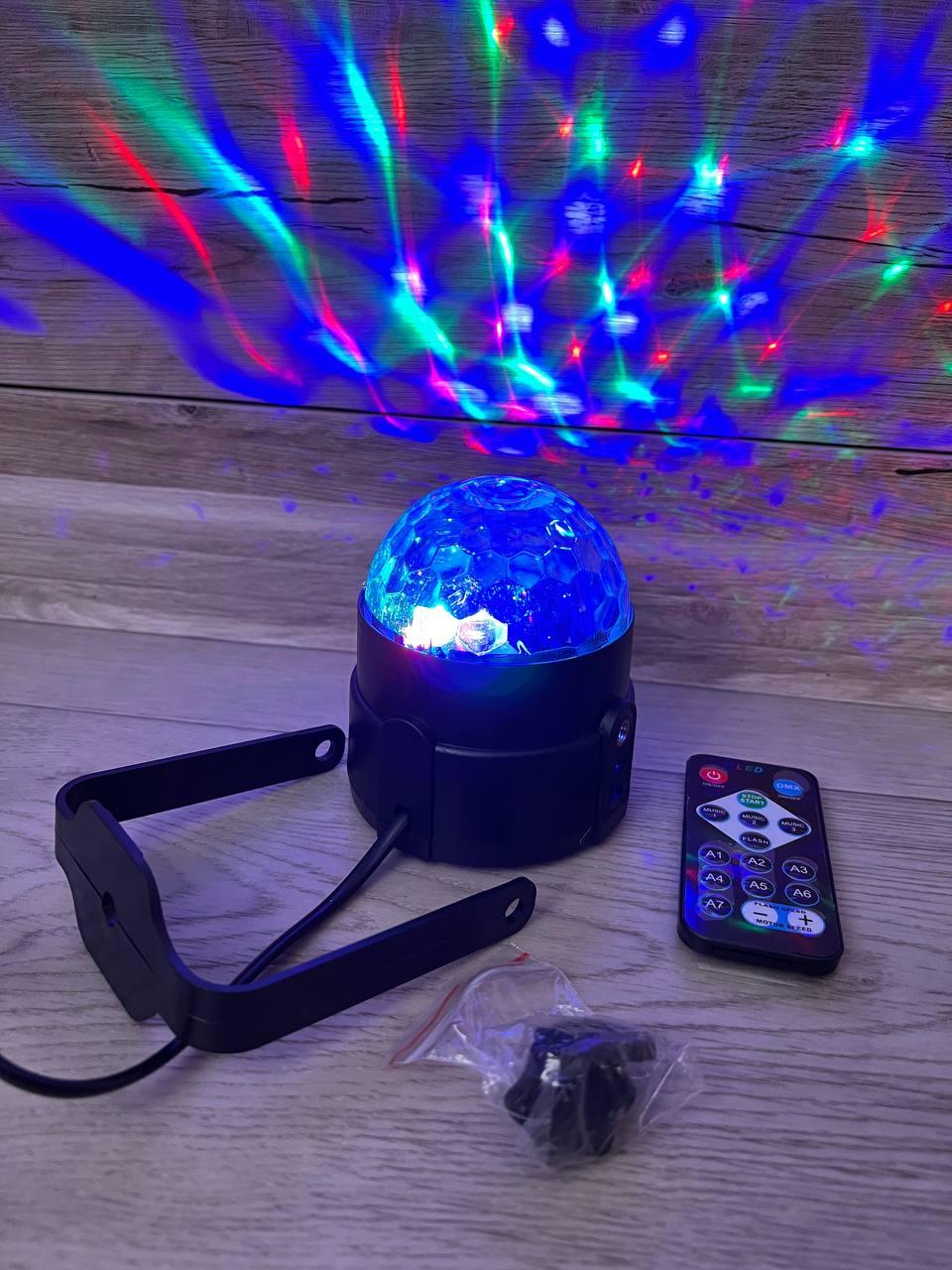Музыкальный диско-шар с Bluetooth с USB светомузыкой 2-я динамиками и пультом QVK - фото 2 - id-p2081799533