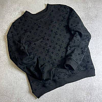 Теплый женский свитшот Louis Vuitton черного цвета