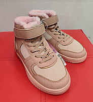 Демисезонные ботинки, высокие кроссовки сникерсы для девочки розовые 31 размер 20,5 см по стельке