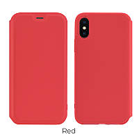 Чехол-книжка Hoco Colorful series liquid silicone case для Apple iPhone X/XS Red