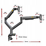 Кронштейн настольный для двух мониторов 22' - 32'  NB G35-GREY, фото 3