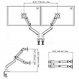 Кронштейн настольный для двух мониторов 22' - 32'  NB G35-GREY, фото 5