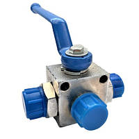 Кран гідравлічний кульовий 3-х ходовий S24хS24хS24 (М20х1,5-М20х1,5-М20х1,5)