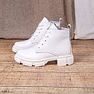Жіночі білі зимові черевики натуральна шкіра, фото 3