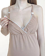 Комплект халат і сорочка для вагітних (бежевий), фото 4