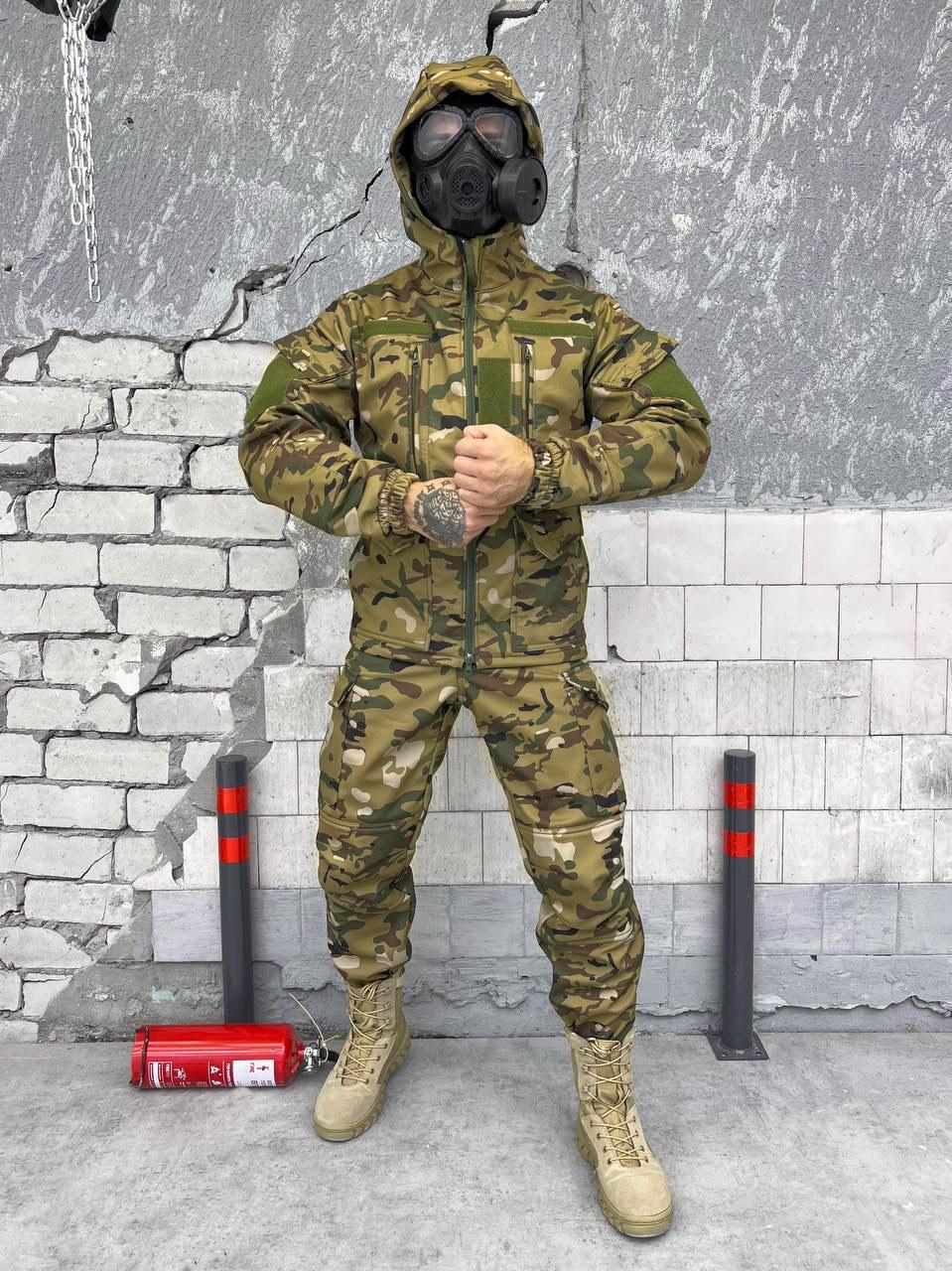 Камуфляжна осіння військова форма якісний одяг для ЗСУ, Теплий тактичний армійський комплект Softshell