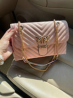 Женская сумка из эко-кожи Pinko Lady розовая Пинко молодежная брендовая сумка маленькая через плечо
