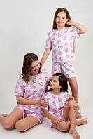 Комплект (піжама) для дівчат підліткова Family look футболка і шорти 134-164см кавун, тістечко, баранчик