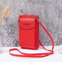 Женский клатч - кошелек сумочка для телефона красная