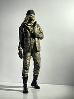 Женская тактическая форма костюм пиксель Саржа флис, Теплая армейская одежда боевой женский военный комплект
