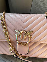 Женская сумка из эко-кожи Pinko Lady розовая Пинко молодежная брендовая сумка маленькая через плечо