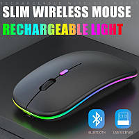 Bluetooth Беспроводная Мышь с Зарядкой, портативная мышь для компьютера, ноутбука, с подсветкой