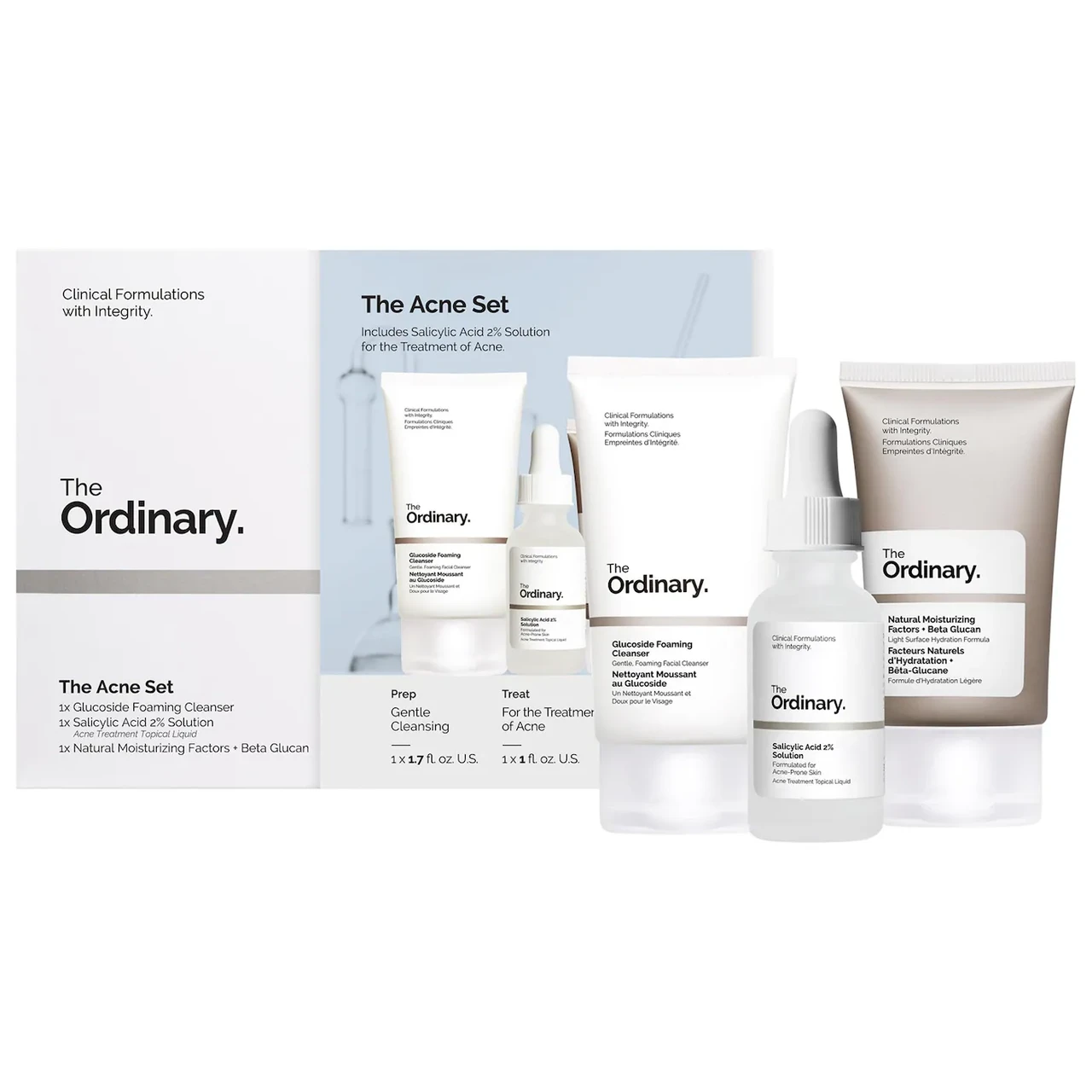 Набір косметики для проблемної шкіри The Ordinary The Acne Set 50 мл + 30 мл + 30 мл