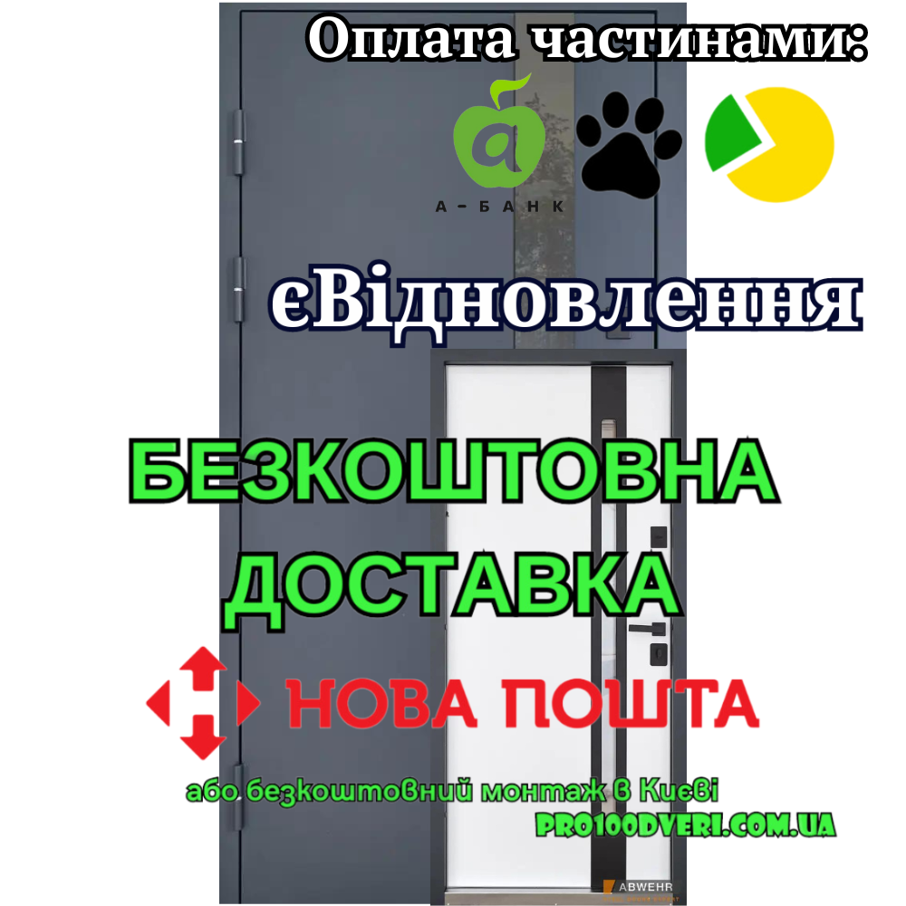 Вхідні двері модель Nordi glass Defender Glass RAL RAL 7021Т, ABWEHR
