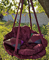 Подвесные кресла и садовые качели, Качели гнездо подвесные, Качели для квартиры, нагрузка 200 кг, диаметр 95см