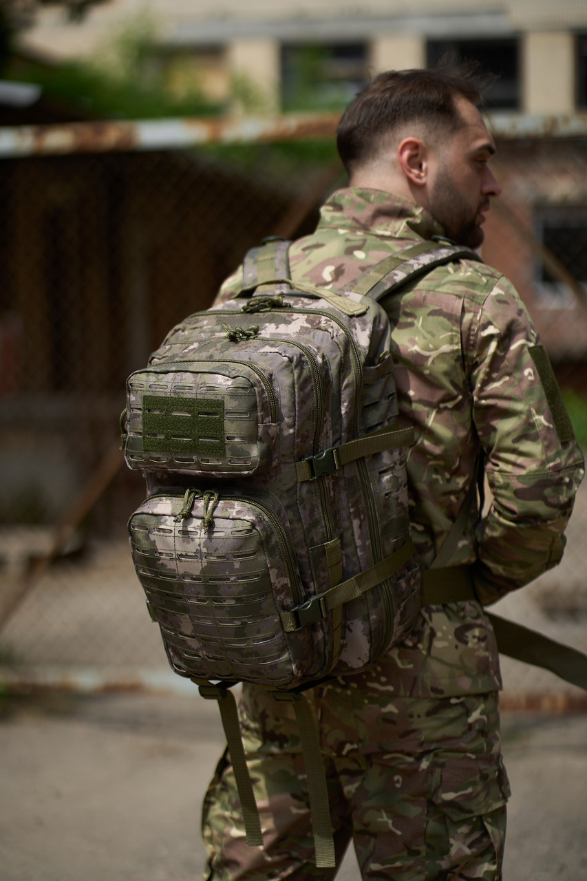 Армейский рюкзак 35л MLRS , тактический рюкзак для ВСУ с дополнительными карманами 50х32х19 см - фото 4 - id-p2081860863
