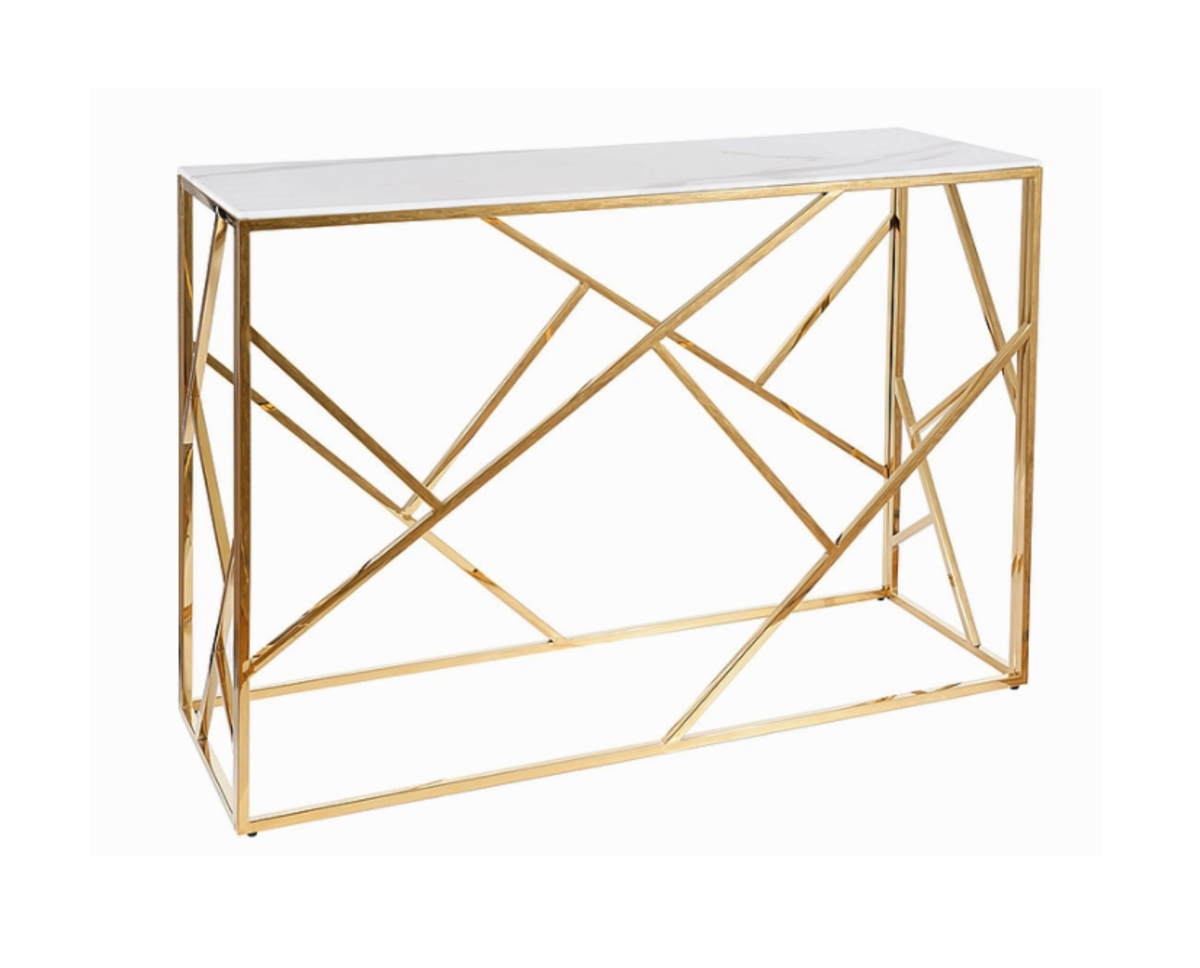 Консоль ESCADA C II білий ефект мармур, золото 120X40