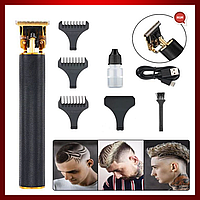 Триммер для стрижки волос с насадками Аккумуляторный тример для бороды VGR Окантовочная машинка