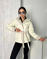 Куртка жіноча Демісезонна з поясом Тканина: плащівка+Синтепон 200, барашек Розмір 42-44, 46-48, 50-52