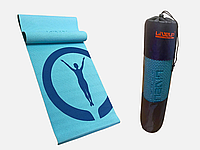 Комплект килимок для йоги з сумкою LiveUp PRINTED YOGA MAT + BAG блакитний 173х61х0.6см