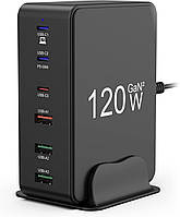 Зарядное устройство для Binamao 120 Вт, 6-портовый USB-C USB-концентратор для зарядки 3 типа C