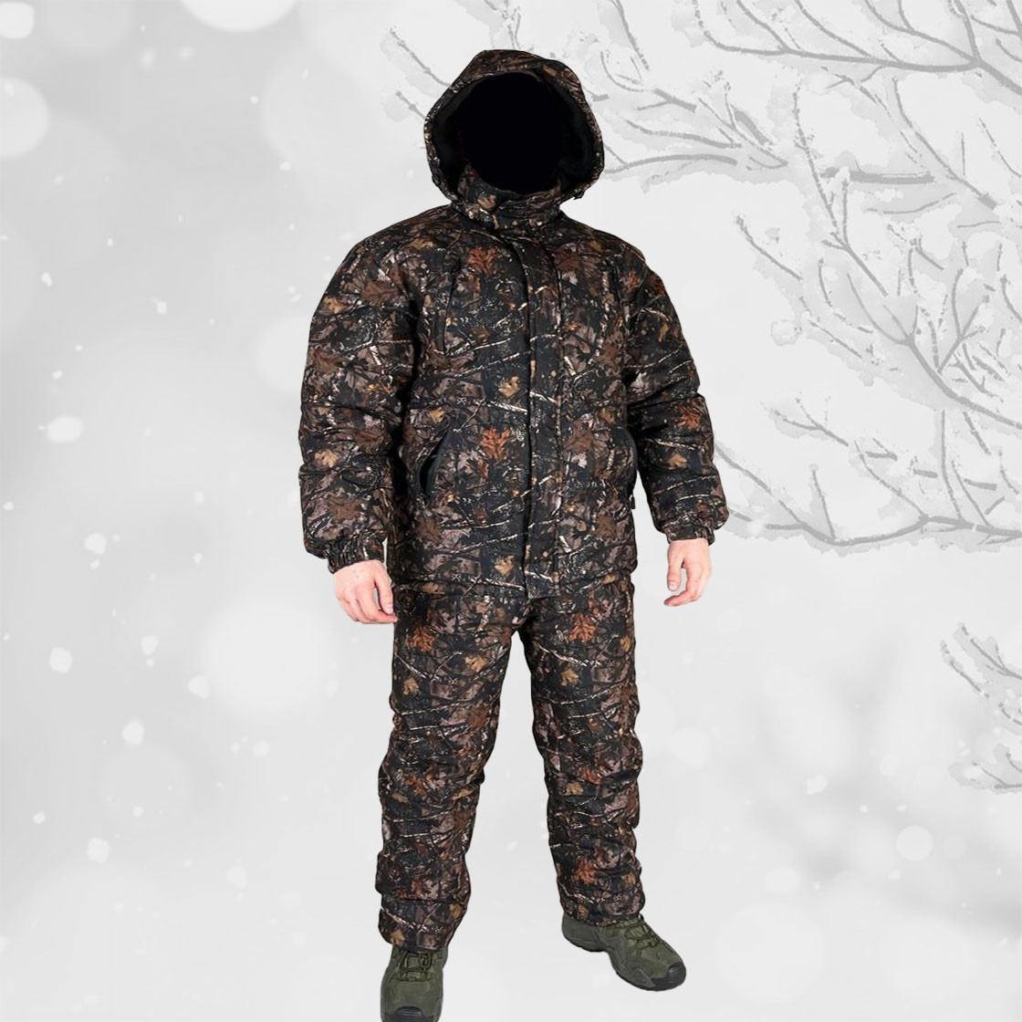 Чоловічий Зимовий костюм камуфляж Дубок, костюм водостійкий зимовий на флісі для полювання і риболовлі ( 46-62р) ) 54