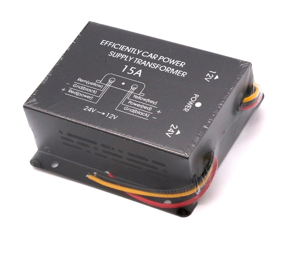 Перетворювач напруги 180W, інвертор автомобільний 24V-12V 15A DC24-12