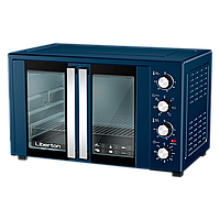 Електрична духовка Liberton LEO-600 Dark Blue 60 літрів подвійні дверцята з конвекцією грилем та підсвічуванням