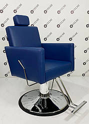 Перукарське Барбер Крісло Quadro Dark blue з підголівником перукарські крісла для барбершоп