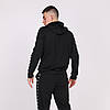 Чоловіча спортивна кофта Adidas чорна з лампасами худі Адідас толстовка, фото 5