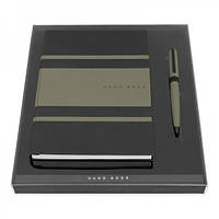 Подарочный набор "Gear Matrix" блокнот А5 формата и шариковая ручка от немецкого бренда Hugo Boss