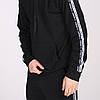 Чоловіча спортивна кофта Adidas чорна з лампасами худі Адідас толстовка, фото 5
