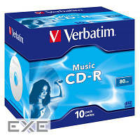 Диск VERBATIM CD-R 700Mb Audio Live it Jewel 10 p (43365)