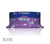 Диск VERBATIM DVD+R 4,7Gb 16x Cake 25 pcs 43500