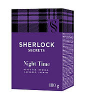 Чорний листовий чай з апельсином, лавандою та жасмином Sherlock Night Time 100 грамів | Richard чай у новому дизайні