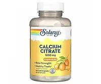 Цитрат кальция Solaray (Calcium Citrate) 1000 мг 60 жевательных таблеток со вкусом апельсина