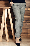 Женские стильные твидовые брюки на резинке со стрелками р. 44-46,48-50,52-54,56-58,62-64 беж