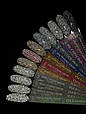 Disco fiere show Gel Дизайнер (9мл.) Світловідбивний гель-лак з кольоровими частинками для манікюра і педікюра. Срібло з різнокольоровими блискітками 556, фото 4