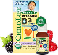 Витамин д3 капли для новорожденных ChildLife органический витамин D3 в каплях 400 МЕ в каждой капле