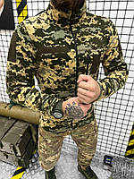 Тактическая полевая кофта на молнии флис ВСУ пиксель, Армейская флисовая куртка мужская военная толстовка L