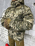 Армейская камуфляжная куртка бушлат осень зима теплая одежда, Военная демисезонная тактическая куртка пиксель